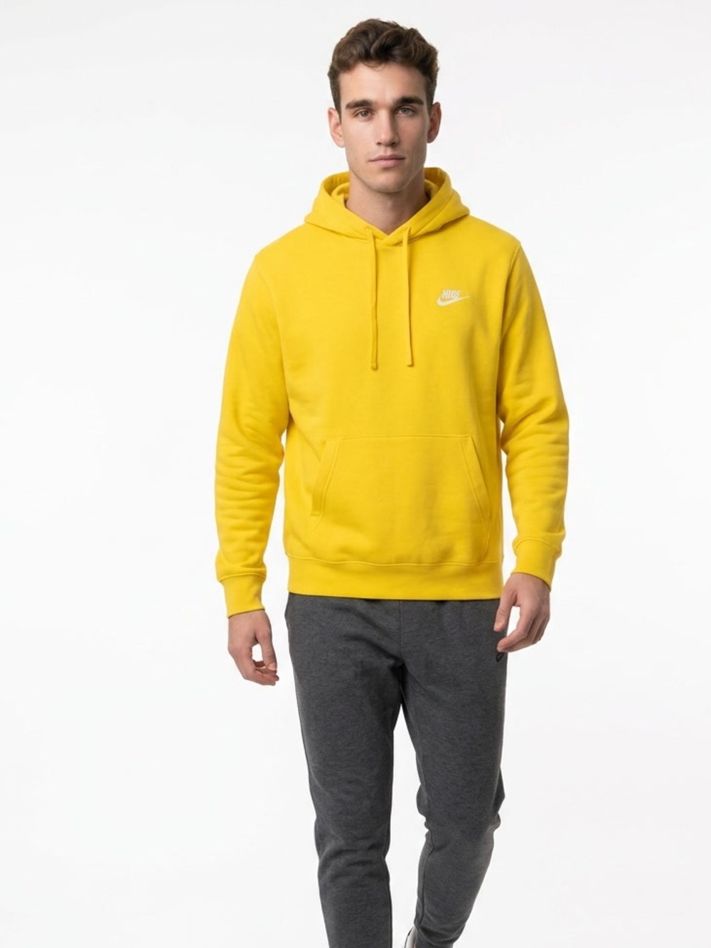 Nike Yellow Pullover Hoodie - Men's Classic Sweatshirt